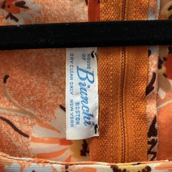 BIANCHI Vintage Orange Floral Print Maxi Dress - Picture 11 of 12